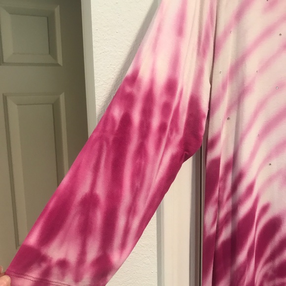 Women’s Bellini 1X tie dye fuscia tunic top - Picture 3 of 5